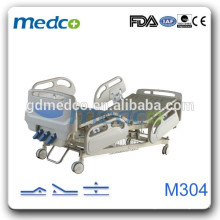 Lujo PP siderailing 3 cigüeñal cama de hospital del tamaño del rey / cama de hospital ajustable vibrante / 3 manivela cama de hospital manual M304